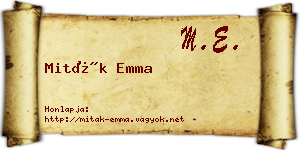 Miták Emma névjegykártya
